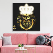 Doodhoofd hipster king skull King barbu and Moust Canvas Afdruk (Insitu (Woonkamer))