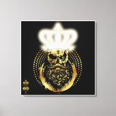 Doodhoofd hipster king skull King barbu and Moust Canvas Afdruk (Voorkant)