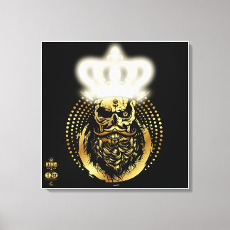 Doodhoofd hipster king skull King barbu and Moust Canvas Afdruk