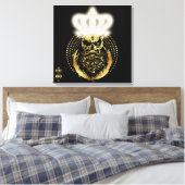 Doodhoofd hipster king skull King barbu and Moust Canvas Afdruk (Insitu (Slaapkamer))