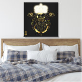 Doodhoofd hipster king skull koning barbu 2 canvas afdruk (Insitu (Slaapkamer))