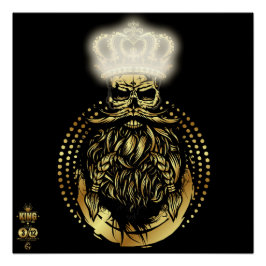 Doodhoofd hipster king skull koning barbu 3 perfect poster