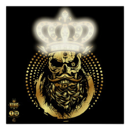 Doodhoofd hipster king skull perfect poster