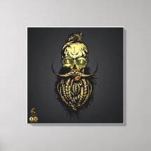 Doodhoofd hipster skulls barbu en moustachu or