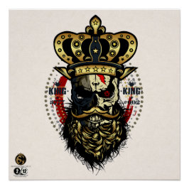 Doodhoofd hipster skulls barbu en moustachu perfect poster