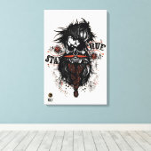 Doodhoofd hipster skulls barbu en moustachu sta canvas afdruk (Insitu (Houten vloer))