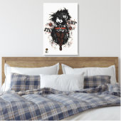 Doodhoofd hipster skulls barbu en moustachu sta canvas afdruk (Insitu (Slaapkamer))