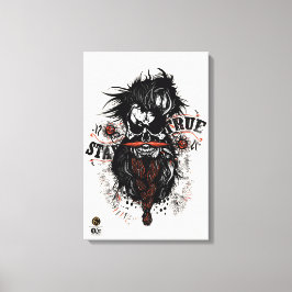 Doodhoofd hipster skulls barbu en moustachu sta canvas afdruk