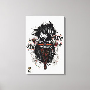 Doodhoofd hipster skulls barbu en moustachu sta canvas afdruk
