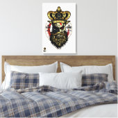 Doodhoofd hipster skulls kroon canvas afdruk (Insitu (Slaapkamer))