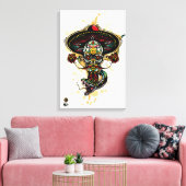 Doodhoofd hipster skulls mexicaine serpent tatt canvas afdruk (Insitu (Woonkamer))