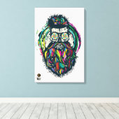 Doodhoofd hipster skulls peace and love canvas afdruk (Insitu (Houten vloer))