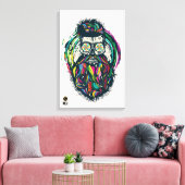 Doodhoofd hipster skulls peace and love canvas afdruk (Insitu (Woonkamer))