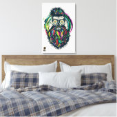 Doodhoofd hipster skulls peace and love canvas afdruk (Insitu (Slaapkamer))