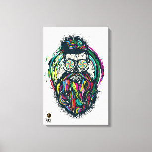 Doodhoofd hipster skulls peace and love canvas afdruk