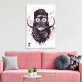 Doodhoofd hipster skulls Psychedelische ogen Bar Canvas Afdruk (Insitu (Woonkamer))