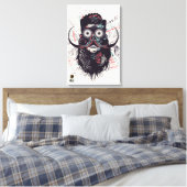 Doodhoofd hipster skulls Psychedelische ogen Bar Canvas Afdruk (Insitu (Slaapkamer))