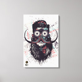 Doodhoofd hipster skulls Psychedelische ogen Bar Canvas Afdruk