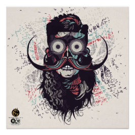 Doodhoofd hipster skulls Psychedelische ogen Perfect Poster