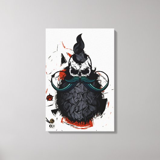 Doodhoofd hipster skulls punk anarchie canvas afdruk (Voorkant)