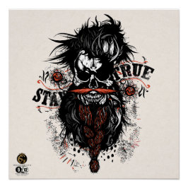 Doodhoofd hipster skulls stay true perfect poster