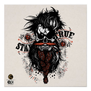 Doodhoofd hipster skulls stay true perfect poster