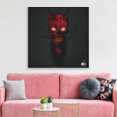 Doodhoofd hipster skulls van de duivel canvas afdruk (Insitu (Woonkamer))