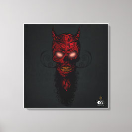 Doodhoofd hipster skulls van de duivel canvas afdruk