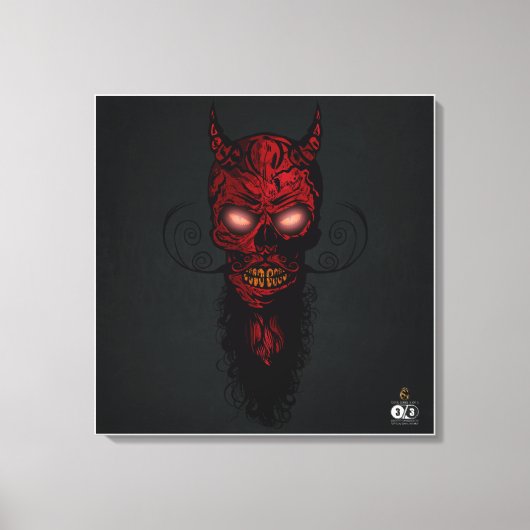 Doodhoofd hipster skulls van de duivel canvas afdruk (Voorkant)