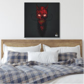 Doodhoofd hipster skulls van de duivel canvas afdruk (Insitu (Slaapkamer))