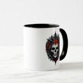 Doodhoofd met gotische motieven. mok (Voorkant rechts)