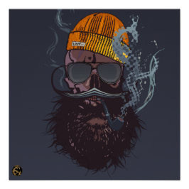 Doodhoofd Punk hipster G-skulls coole schedel Perfect Poster