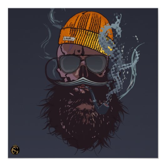 Doodhoofd Punk hipster G-skulls coole schedel Perfect Poster (Voorkant)