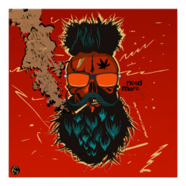 Doodhoofd Punk hipster G-skulls cranine need more Perfect Poster