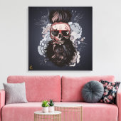Doodhoofd Punk hipster G-skulls schedel musisian Canvas Afdruk (Insitu (Woonkamer))