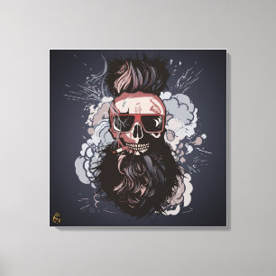 Doodhoofd Punk hipster G-skulls schedel musisian Canvas Afdruk