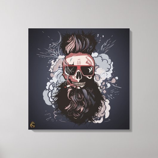 Doodhoofd Punk hipster G-skulls schedel musisian Canvas Afdruk (Voorkant)