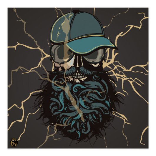 Doodhoofd Punk hipster G-skulls schedel Perfect Poster (Voorkant)