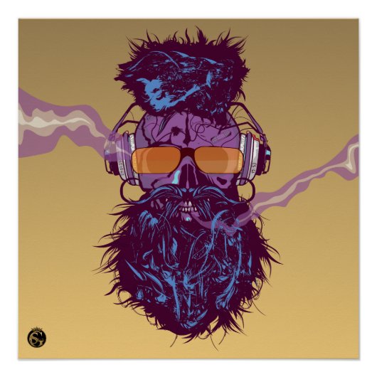 Doodhoofd Punk hipster G-skulls schedel Perfect Poster (Voorkant)