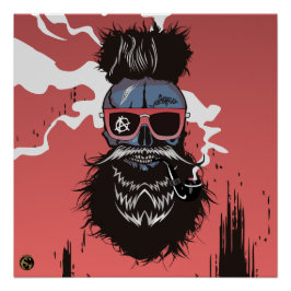 Doodhoofd van de haaienschedel, paardenpunk hipste perfect poster