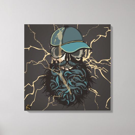 Doodhoofd van de Punk hipster G-skulls schedel sto Canvas Afdruk (Voorkant)