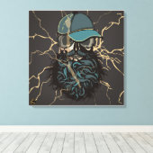 Doodhoofd van de Punk hipster G-skulls schedel sto Canvas Afdruk (Insitu (Houten vloer))