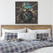 Doodhoofd van de Punk hipster G-skulls schedel sto Canvas Afdruk (Insitu (Slaapkamer))
