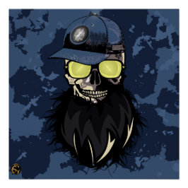 Doodhoofd van de Punk hipster G-skulls schedel sto Perfect Poster