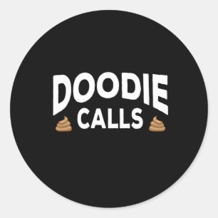Doodie noemt Loodgieter Dog Doo Septic Pumper Truc Ronde Sticker