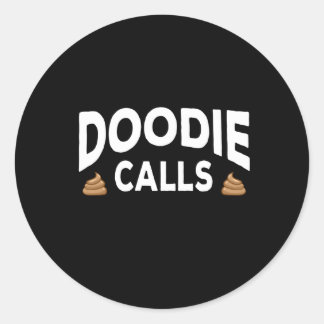 Doodie noemt Loodgieter Dog Doo Septic Pumper Truc Ronde Sticker