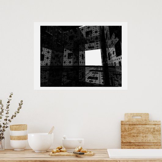 Doodkathedraal van dromen II (zwart-wit) Poster (Keuken)