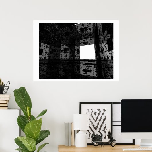 Doodkathedraal van dromen II (zwart-wit) Poster (Thuiskantoor)