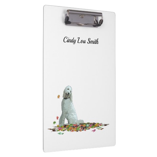 Doodl hond in bladeren klembord (Rechts)