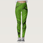 Doodle 1A Black Deep Green Leggings (Voorkant)